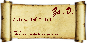 Zsirka Dániel névjegykártya